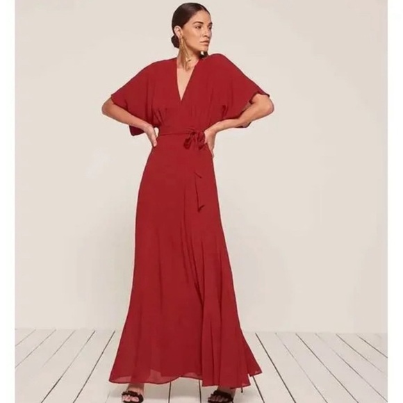 Reformation Winslow Wrap Kimono Sleeve Maxi Dress
Lipstick Cherry Red SZ XSmall - Picture 2 of 16